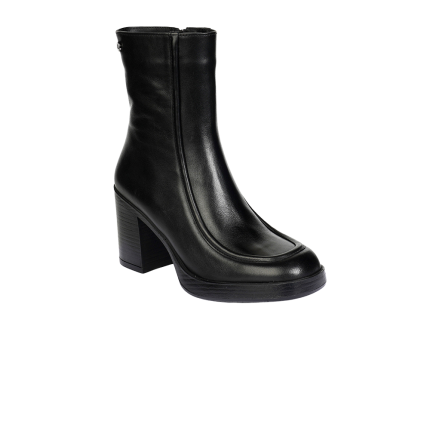 Women's Black Genuine Leather Boots 3K2TB72178